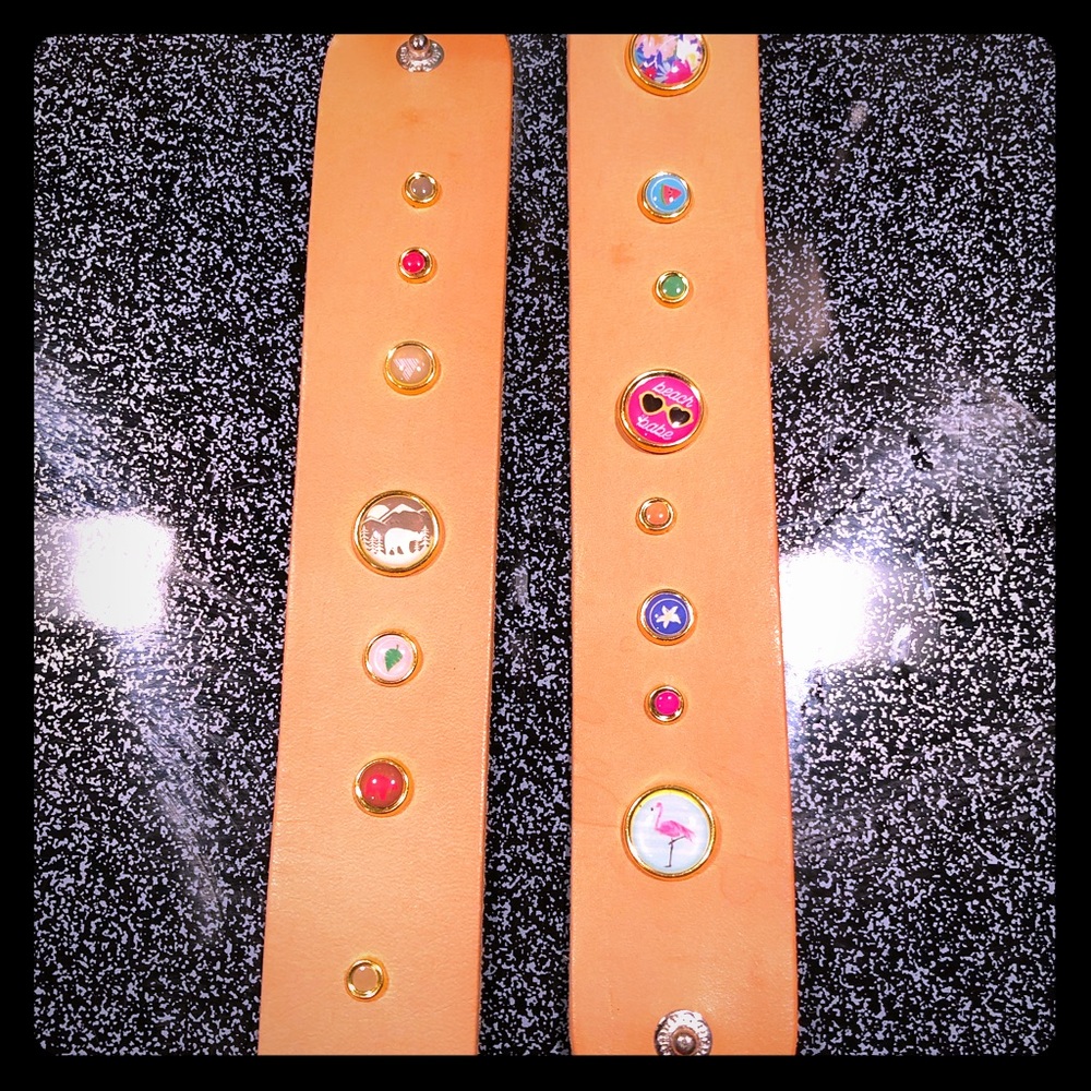 Leather Cuff Bracelets with Embellished Details